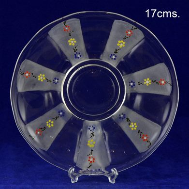 Prato com flores vidro 17cms