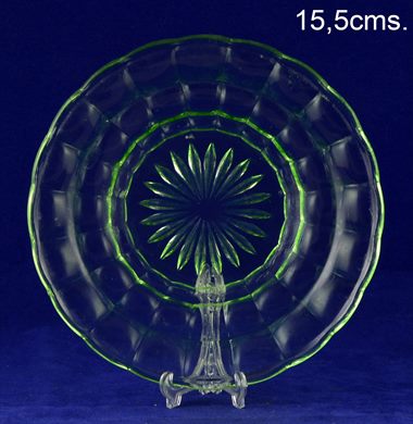 Prato vidro verde 15,5cms