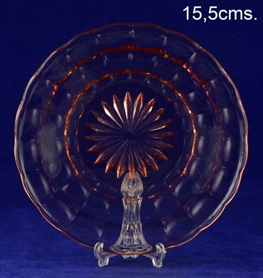Prato vidro vermelho 15,5cms