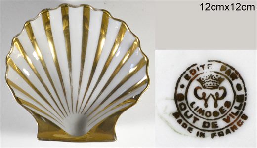 Prato ceramica para aneis em forma de vieira (Limoges)