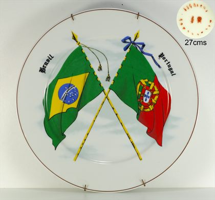 Bandeiras Brasil-Portugal 27cms
