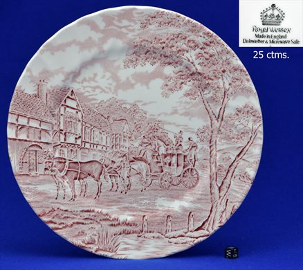 Prato decorativo em porcelana com cena campestre Royal Wessex