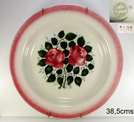 Prato de ceramica flores 38,5cms (Gilman)