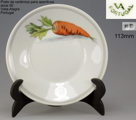 Prato de ceramica para aperitivos anos 50 (Vista Alegre Portugal) 113mm 02
