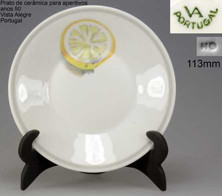 Prato de ceramica para aperitivos anos 50 (Vista Alegre Portugal) 113mm 03