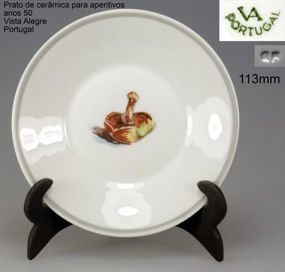 Prato de ceramica para aperitivos anos 50 (Vista Alegre Portugal) 113mm 04