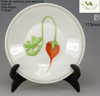 Prato de ceramica para aperitivos anos 50 (Vista Alegre Portugal) 113mm 05