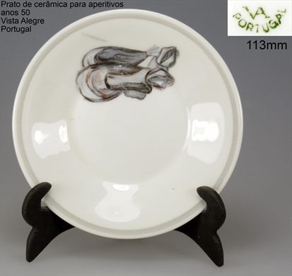 Prato de ceramica para aperitivos anos 50 (Vista Alegre Portugal) 113mm 06