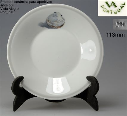 Prato de ceramica para aperitivos anos 50 (Vista Alegre Portugal) 113mm 07