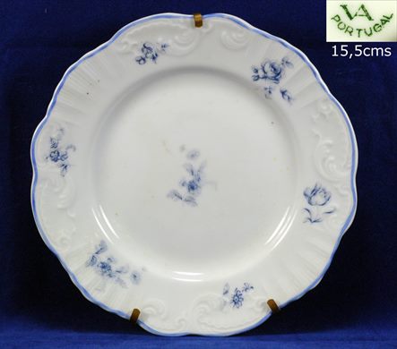 Prato de ceramica linha azul e flores 15,5cms (Vista-Alegre)