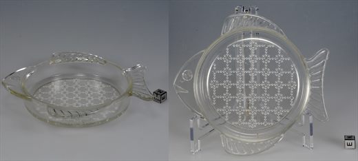 Tigela de vidro com forma de peixe