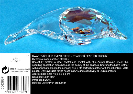 2015 EVENT PIECE PEACOCK FEATHER 5063697