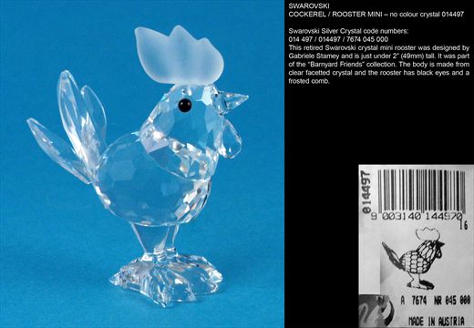 COCKEREL - ROOSTER MINI no colour crystal 014497