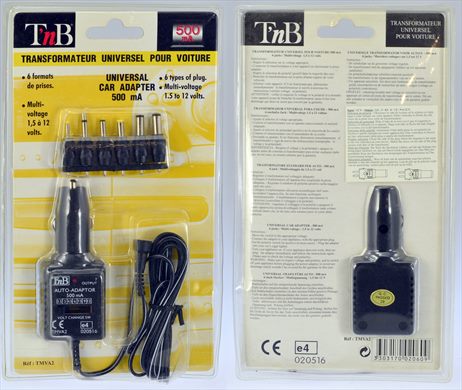 TnB TMVA2 Adaptador Universal Automovel 1.5-12V 500mA