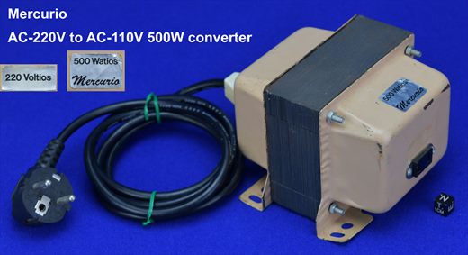 Mercurio AC-220V to AC-110V 500W converter