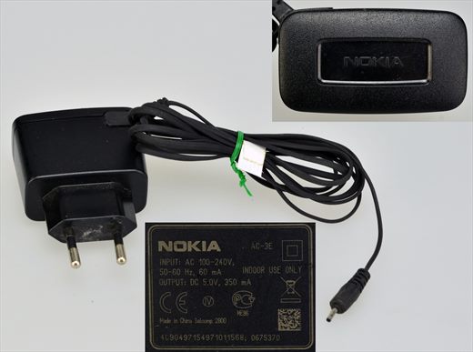 Nokia AC-3E (100-240V 5.0V 350mA)