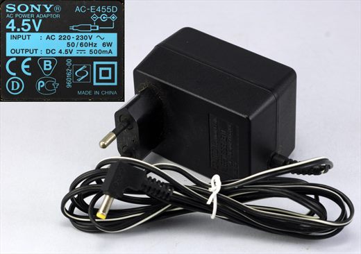 Sony AC power adaptor AC-E455D (220-230V 4.5V 500mA)