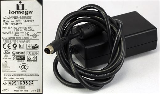 iomega DA-30C01 (100-240V 5V 1.5A 12V 1.5A)