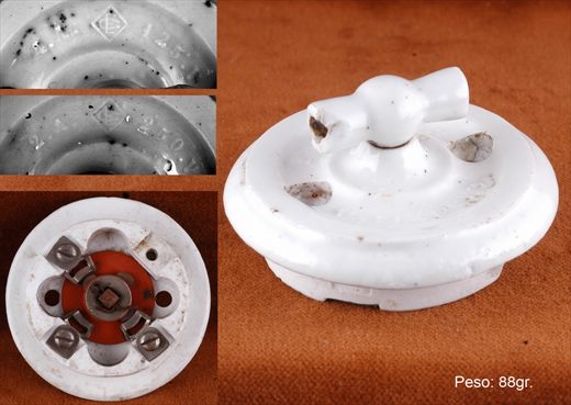 Interruptor de parede de porcelana redondo 88g