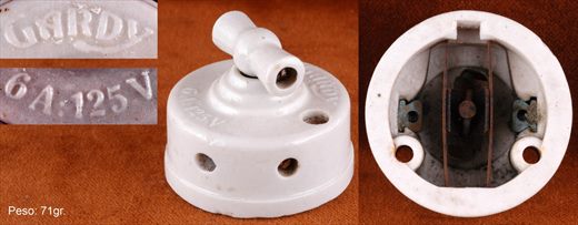 Interruptor de parede de porcelana GARDY 6A 125V 71g