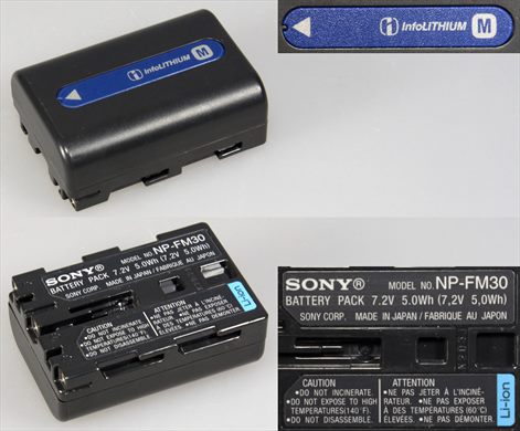 Sony NP-FM30 Battery Pack 7.2V 5.0Wh