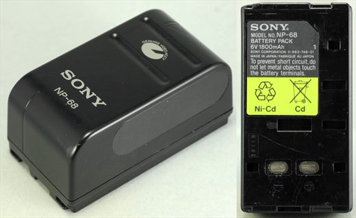 Sony NP-68 Bateria Ni-Cd 6V 1800mAh