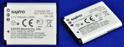 Sanyo DB-L80 Bateria Li-ion 3.7V 700mAh