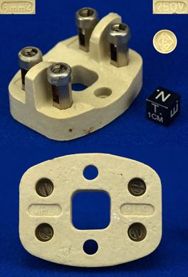 Placa de bornes ceramica 6mm2 Electro Ceramica