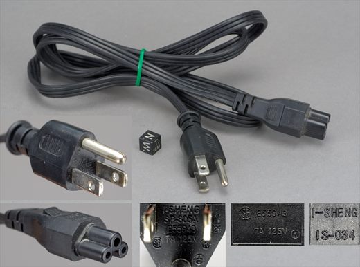 I-Sheng IS-034 cabo alimentacao NEMA 5-15P IEC C5