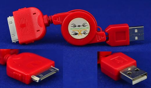 Apple 30-pin to USB cable (red)