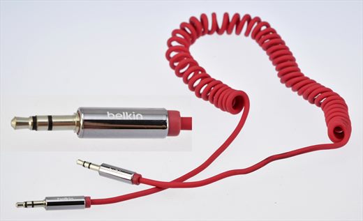 Belkin audio 3.5mm dual male spiral
