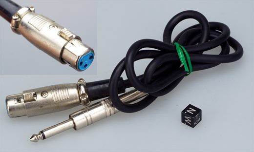 6.35mm male mono plug to 3-pin XLR female connector