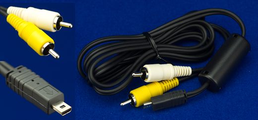 Cabo AV Mini-USB B para 2 RCA Macho com Nucleo de Ferrite