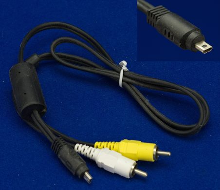 Cabo AV com 2 Conectores Mini-USB e 2 RCA Macho com Nucleo de Ferrite