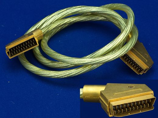 Cabo SCART 21-Pinos Macho-Macho Transparente
