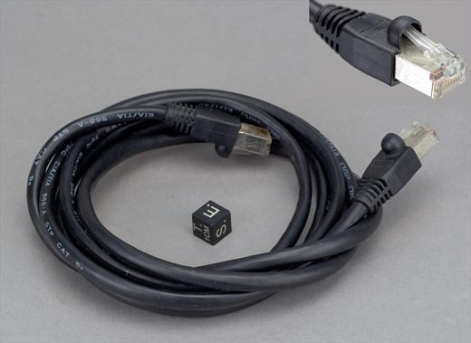 Cat5e STP cabo rede Ethernet RJ45 blindado preto
