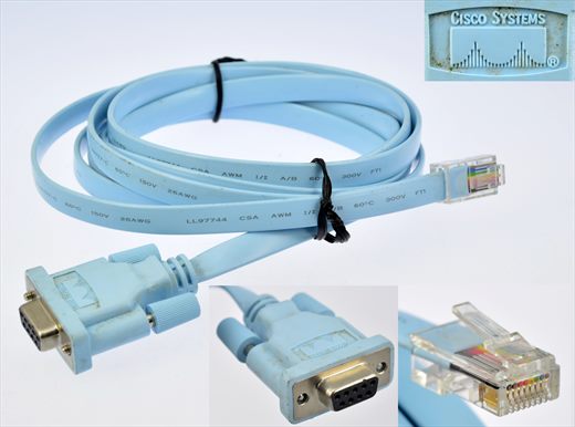 RJ45 Male to Serial DB9 9-Pin Female Adapter Cable Light Blue (Cisco Systems)