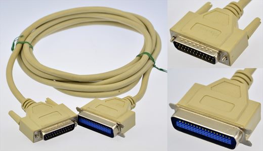 DB25 male to Centronics C50 male beige