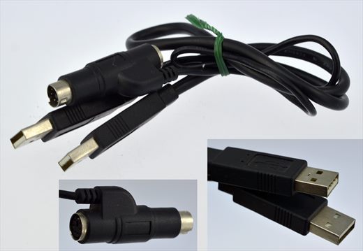 USB (2) to mini DIN-6