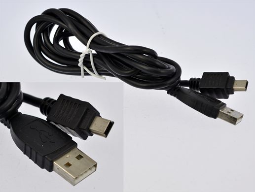 USB 2.0 Type-A to Mini-B 5-pin cable black