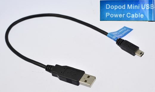 USB 2.0 Type-A to Mini-B 5-pin power cable