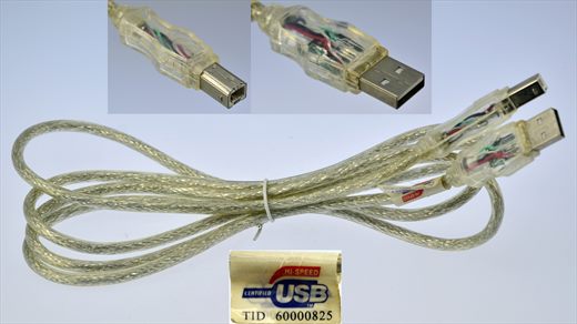 USB A B transparent with activity LED