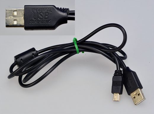 USB type A to mini with noise filter
