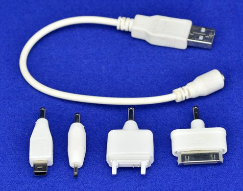 USB type A male to variable connectors (white)