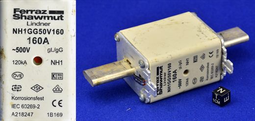 Fusivel NH Ferraz Shawmut Lindner NH1GG50V160 160A 500V