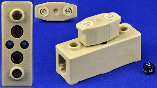 Suporte e fusivel Electro Ceramica 50A-500V - Gardy 60A 250V