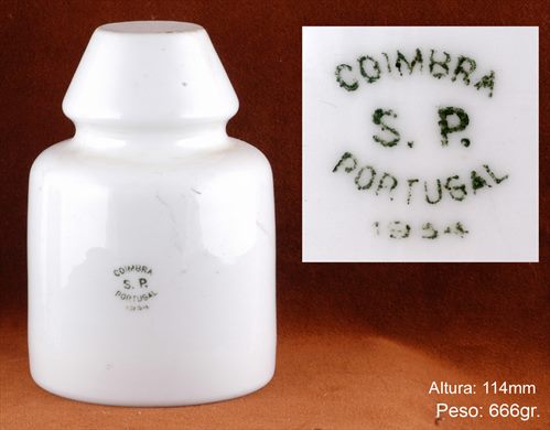 Isolador de passagem (ceramica) (mod C1) (SP Coimbra) branco 1954