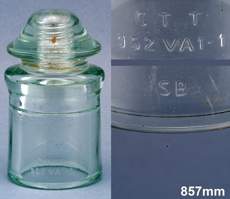 Isolador de passagem (vidro) (mod A1) CTT 952 VA 1-1 SB transparente verde