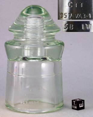 Isolador de passagem (vidro) (mod A1) CTT 957 VA 3-1 SB-IV verde transparente