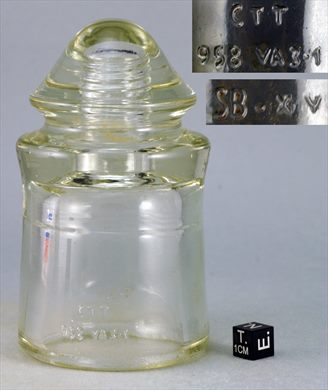 Isolador de passagem (vidro) (mod A1) CTT 958 VA 3-1 SB-XV creme transparente